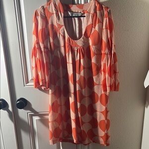 Chic Orange Patterned Dress